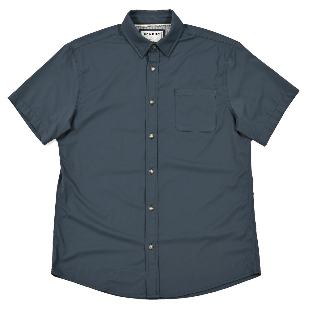 Poncho Shirt Busted Prop Mens Medium Slim Fit Performance Fishing Button Up